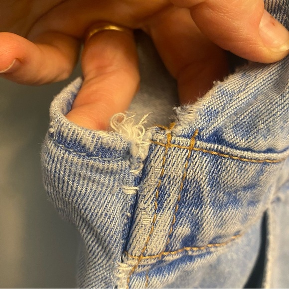 ZARA/Trafaluc Short Overalls Shortalls Denim Embroidered Medium Airplane - Picture 5 of 11